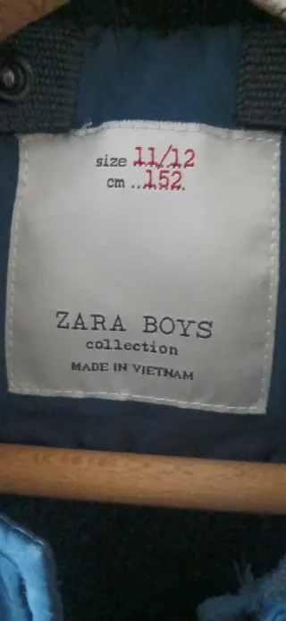 Abrigo niño Zara azul Talla 11/12