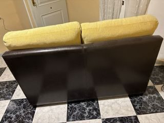 Sofá 2 plazas tela y piel