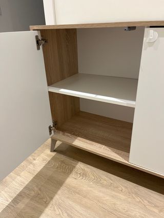 Aparador moderno blanco y madera