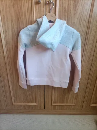 Sudadera Quechua gris y rosa talla 10-11