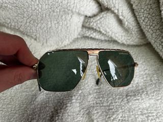 Occhiali Usati Vintage Longines Aviator Oro/Verde