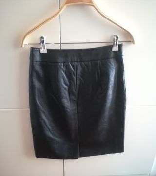 Falda Morgan negra botones laterales T.36