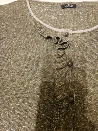 Cardigan Oltre lurex verde oliva