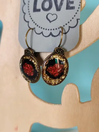 Lote pendientes resina UV flor blanca