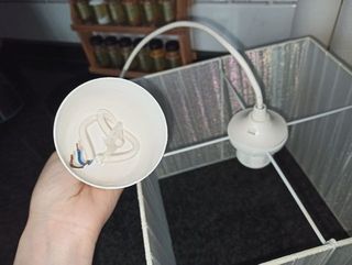 Lámpara colgante moderna tela y plástico