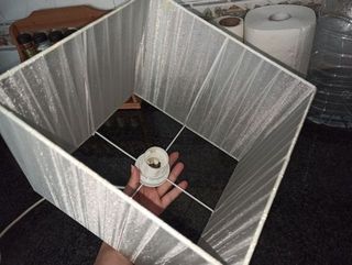 Lámpara colgante moderna tela y plástico