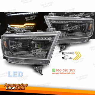 FAROS DELANTEROS LED PARA DODGE RAM 19-22 LUZ DE