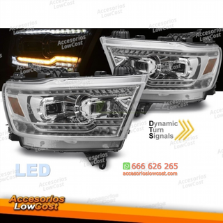 FAROS DELANTEROS LED PARA DODGE RAM 19-22 LUZ DE