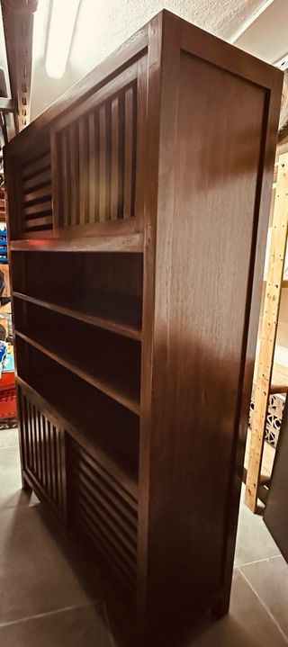 Mueble Teca Estantería Puertas Correderas