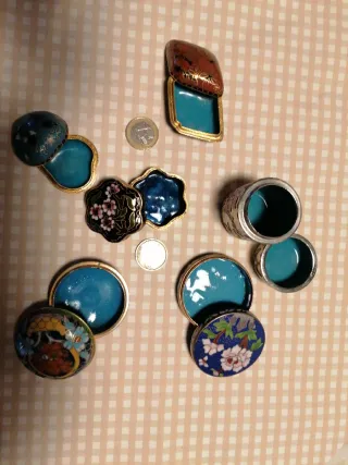 Lote cajitas cloisonné flores 1
