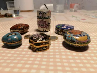 Lote cajitas cloisonné flores 1