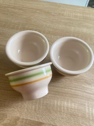 Cuencos vintage cerámica beige.