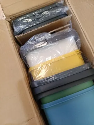 Juego 4 Cubos Basura SONGMICS Apilables