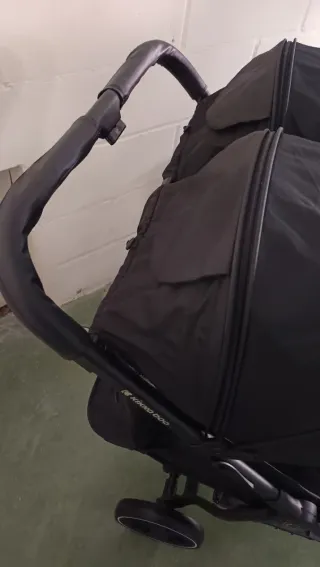 Carrito Gemelar Kikkaboo Happy 2 Negro