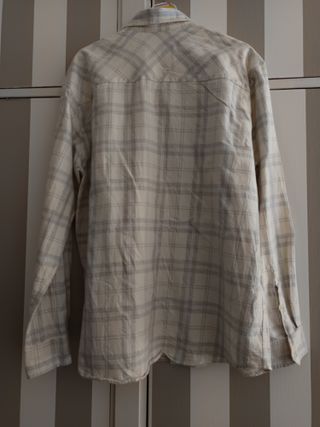 Camisa Pull&Bear cuadros beige/gris Talla XL