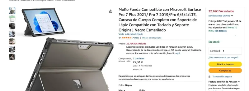Microsoft Surface Pro 7+ Plus Negro afbeelding 6