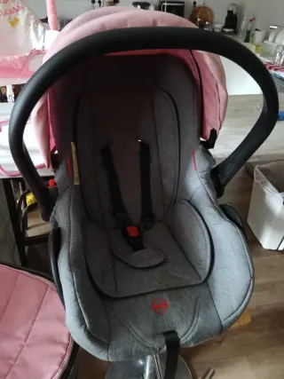 Carro bebé Asalvo Sidney rosa/gris