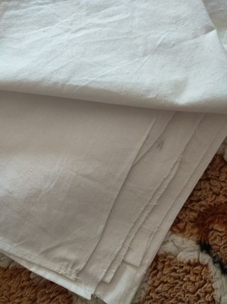 Sabana encimera lino blanco vintage