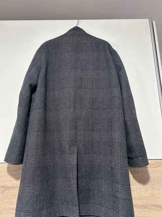 Abrigo Zara Cuadros Gris Talla L