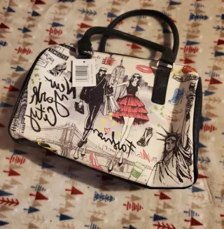 Bolso multicolor con estampado de Nueva York