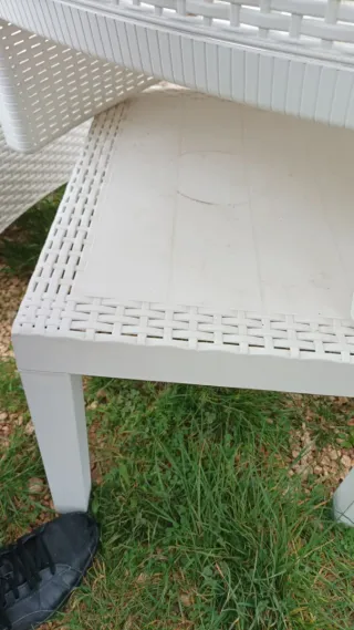 Set Tavolino e 2 Poltrone Bianco