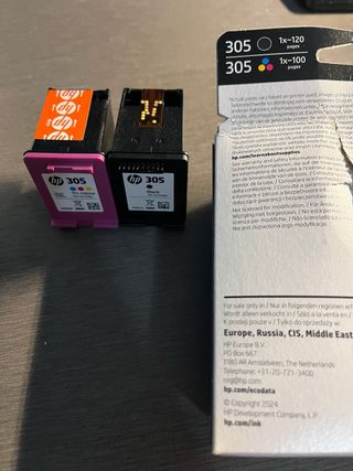 Pack 2 Tinta HP 305 Negra y Tricolor