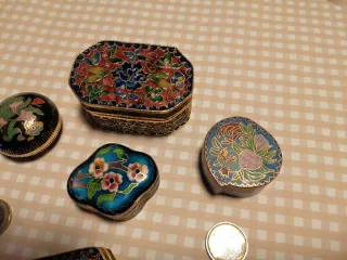Lote cajitas cloisonné flores 2