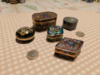 Lote cajitas cloisonné flores 2