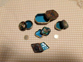 Lote cajitas cloisonné flores 2