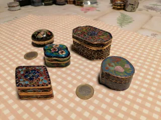 Lote cajitas cloisonné flores 2