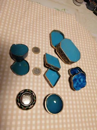Lote cajitas cloisonné flores 2