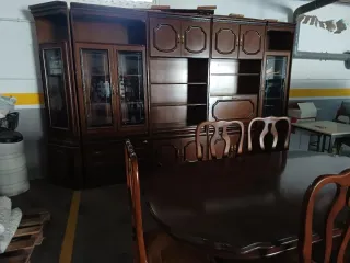 Conjunto Muebles Comedor Madera Años 80