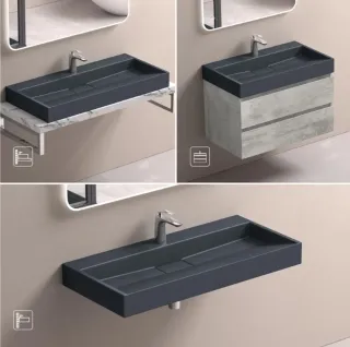 Lavabo Doporro Antracita Mate Piedra