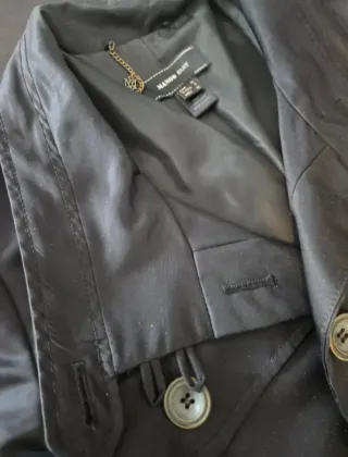 Gabardina Mango Negra Talla M