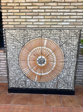 Lámpara de pie cuadrada metal y madera