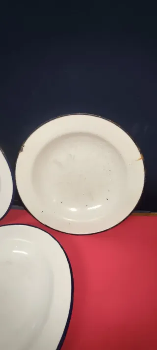 Antichi piatti smaltati in metallo