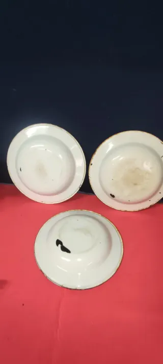 Antichi piatti smaltati in metallo