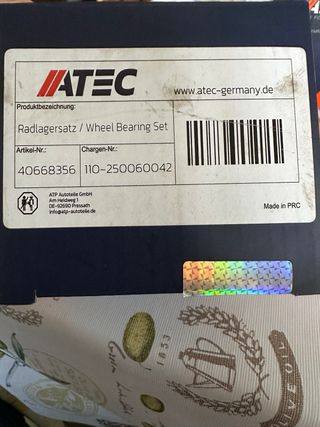 Rodamiento nuevo lo saque de la bolsa pero no es