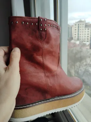 Botines Bibi Lou Piel Marrón Cuña Interna