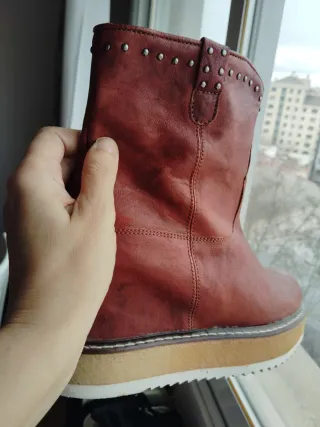 Botines Bibi Lou Piel Marrón Cuña Interna