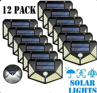 12X Faretti Solari Sensore 100 LED Giardino NUOVI
