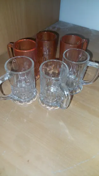 Juego de 6 vasos de cristal naranjas