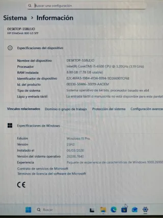 Ordenador completo HP i5 Windows11