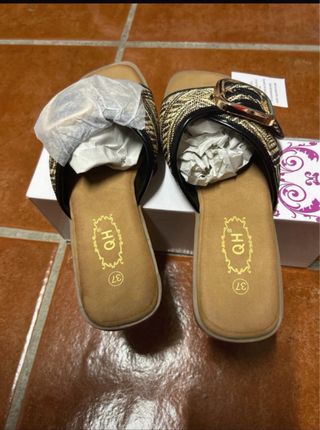 Sandalias QH Beige Multicolor Talla 38