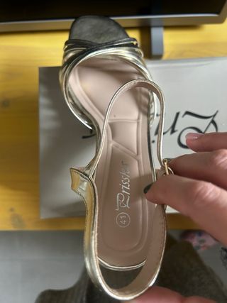 Sandalias Loogo Talla 41 Doradas