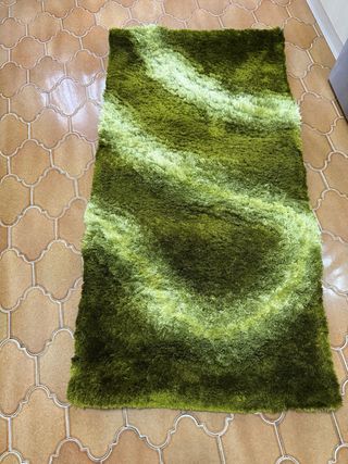 Alfombra verde estilo shaggy ( dos unidades)