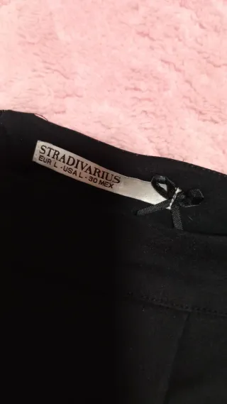 Minifalda Stradivarius Negra Talla L