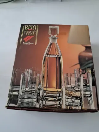 Set Whisky 6 Vasos y Botella Cristal Bormioli Rocc