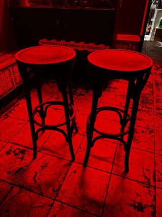 Bancos altos de madera