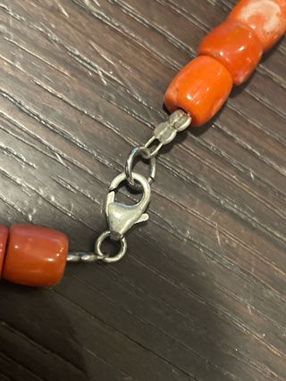 Collana corallo e argento
